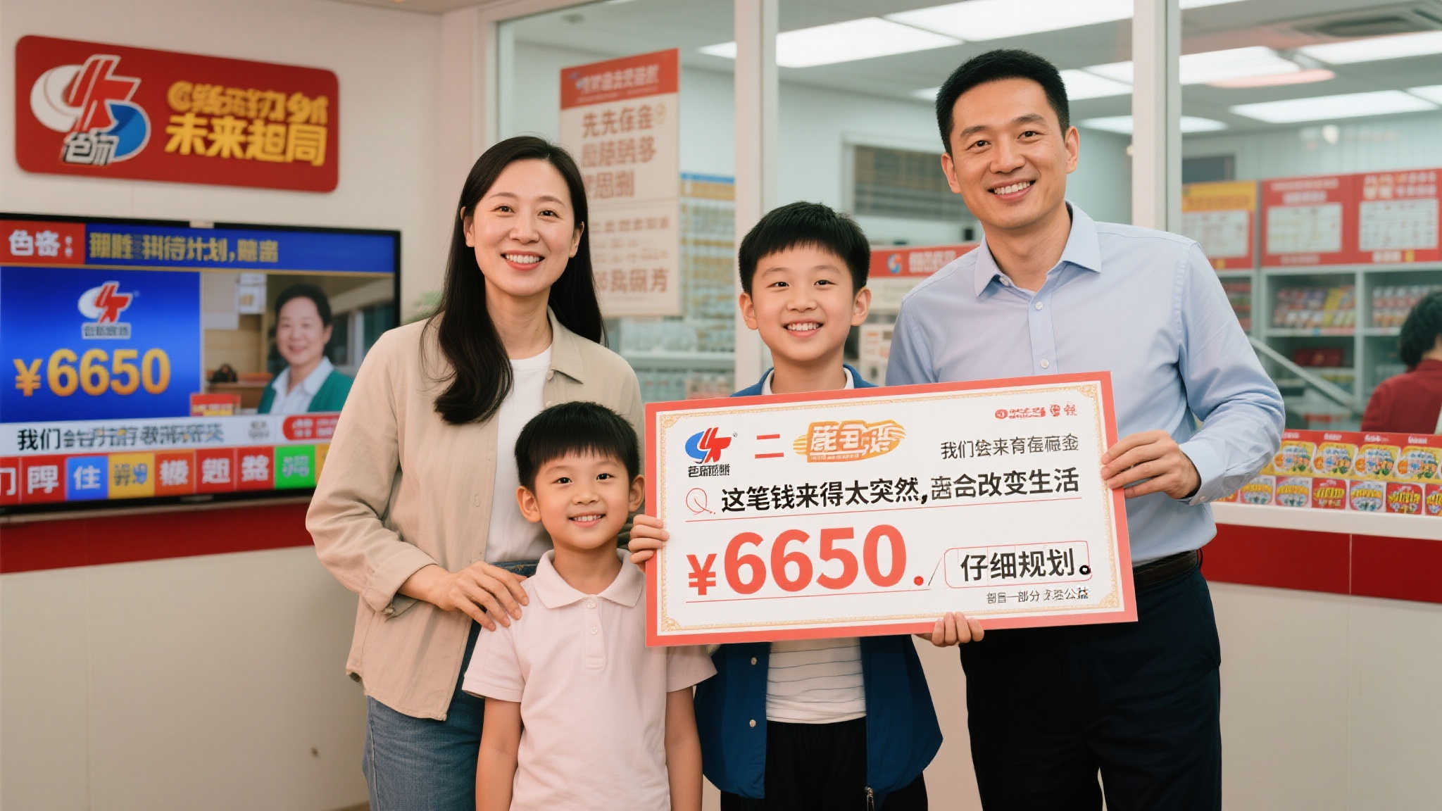 三口之家幸运揽获双色球665万 每期必看福彩直播