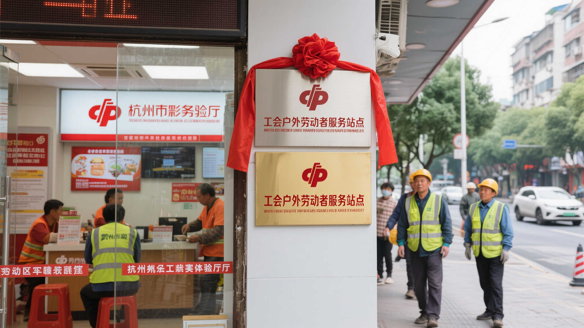 杭州市凯旋路福彩体验厅设立工会户外劳动者关爱服务站